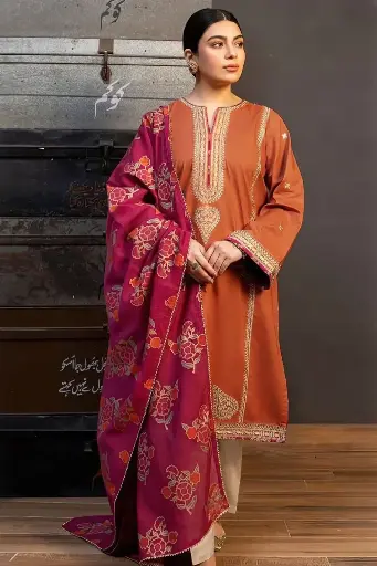 S1 627 embroared suit and plain dupta